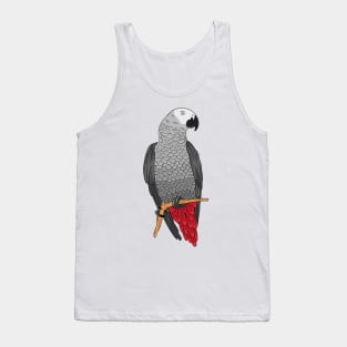 African grey parrot cartoon illustration Tank Top